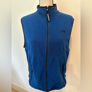 The North Face Men’s Medium Polartec Fleece Vest Blue Black SZ M  Zip Front